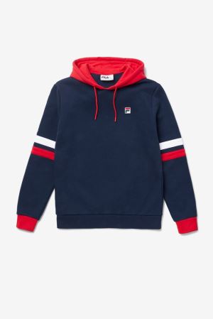 FILA Hurley Hoodies Navy / Red / White,Mens Clothing | CA.PXGVBE931